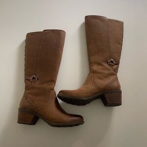 Teva Brown Waterproof Leather Riding Tall Boots Size 8